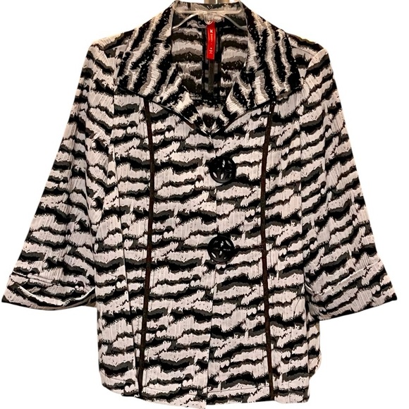 IC by Connie K Zebra Print Jacket – Women’s Medium, Textured Statement Piece - Picture 1 of 9